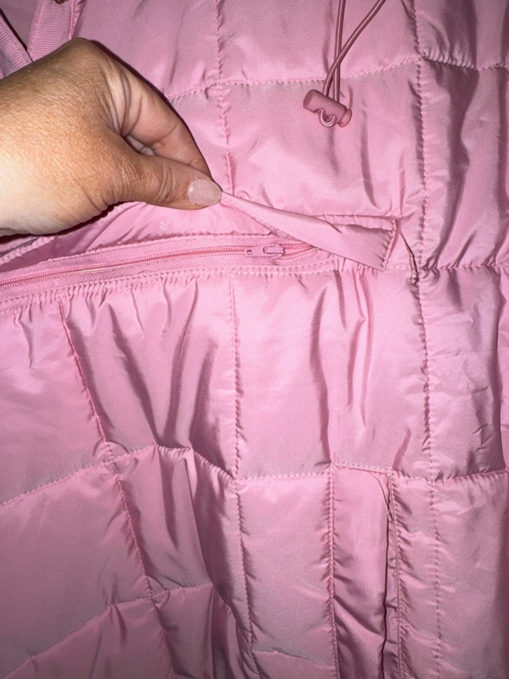 Altar'd State Pink Quilted Hooded Poncho - Picture 2 of 5